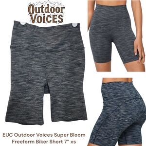 Outdoor Voices Super Bloom Freeform Biker Short 7” Women's XS HR Heathered Grey